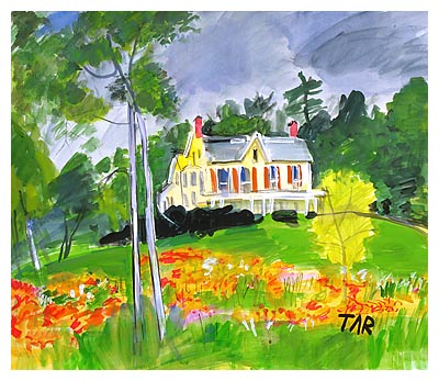 HOUSE WITH LILLIES